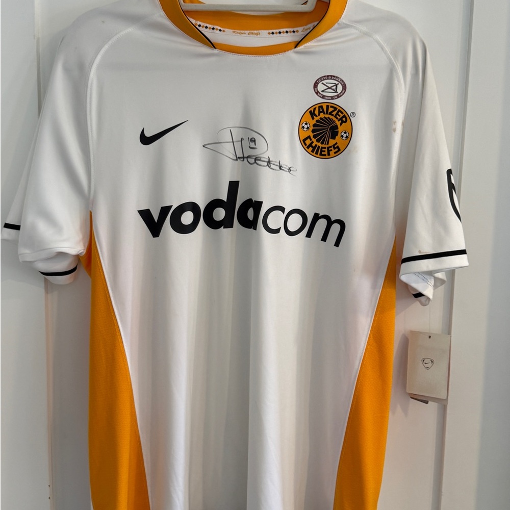 Nike Kaizer Chiefs White and Orange Jersey